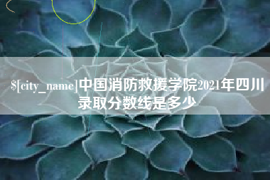 梨树县中国消防救援学院2021年四川录取分数线是多少