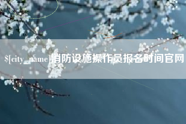 梨树县消防设施操作员报名时间官网