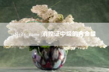 梨树县消控证中级的含金量
