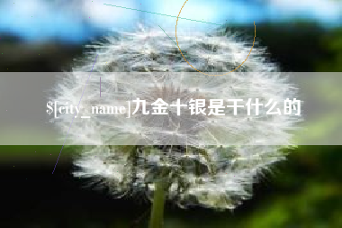 梨树县九金十银是干什么的