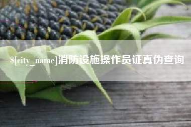 梨树县消防设施操作员证真伪查询