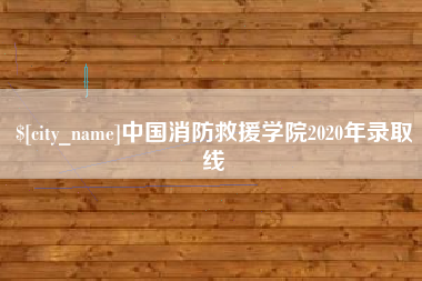 梨树县中国消防救援学院2020年录取线