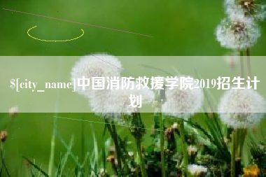 梨树县中国消防救援学院2019招生计划