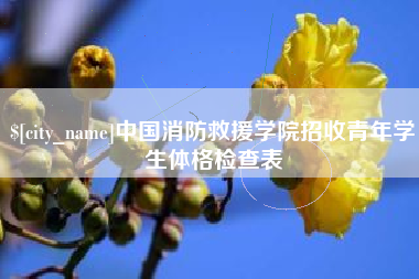 梨树县中国消防救援学院招收青年学生体格检查表